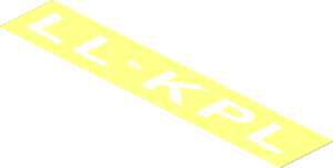 Sticker  1.1 x  5.9 with White "LL-KPL" on Transparent Background