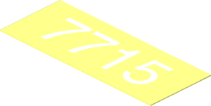 Sticker  0.8 x  2 with White "7715"