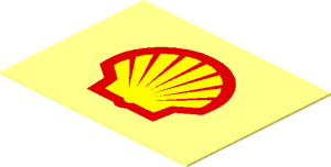 Sticker  1.0 x  1.3 with Shell Logo 1971 on Transparent Background