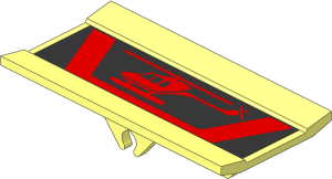 Hinge  6 x  3 Radar/Blade/Spoiler/Panel with Red Helicopter Sticker