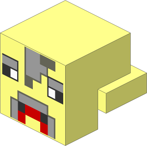 Plate  1 x  2 with Cube with Minecraft Cow Pattern