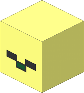 Minifig Head Cuboid with Minecraft Zombie Pattern