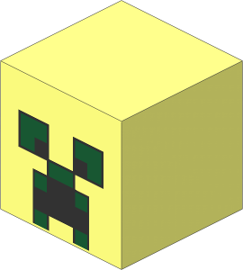 Minifig Head Cuboid with Minecraft Creeper Pattern
