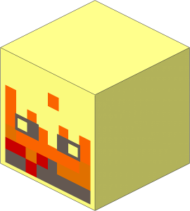 Minifig Head Cuboid with Minecraft Blaze Pattern