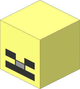 Minifig Head Cuboid with Minecraft Skeleton Pattern