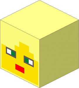 Minifig Head Cuboid with Minecraft Alex Pattern
