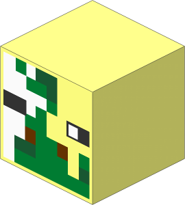 Minifig Head Cuboid with Minecraft Zombie Pigman Pattern