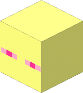 Minifig Head Cuboid with Minecraft Enderman Face Pattern