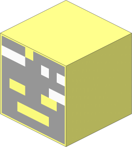 Minifig Head Cuboid with Minecraft Wither Skull Skeleton Face Pattern