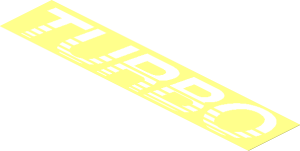 Sticker  2.3 x 11.1 with White "TURBO" with Stripes
