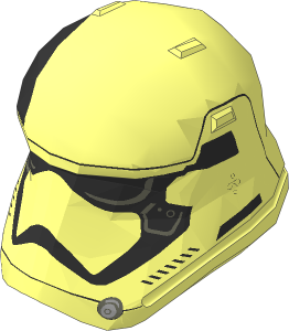 Minifig Helmet SW Stormtrooper Executioner Episode  8 with Pointed Mouth and Right Sided Black Stripe on Top Pattern