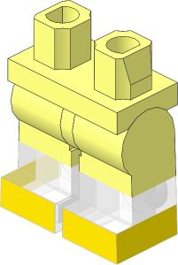 Minifig Hips and Legs with Bright Light Orange Lower Leg and Medium Lavender Shoe Pattern