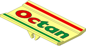 Hinge  6 x  3 Radar with Red and Green Stripes and "Octan" Pattern