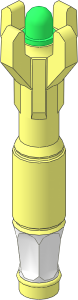 Minifig Tool Sonic Screwdriver with Bright Green Tip and White Handle Pattern