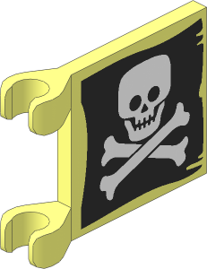 Flag  2 x  2 with Flat Skull and Crossed Bones Pattern