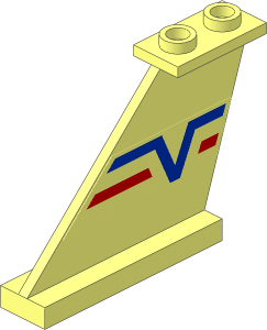 Tail  4 x  1 x  3 with Blue V and Red Lines Stickers on Both Sides