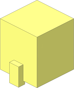 Minifig Head Cuboid with Raised Rectangle