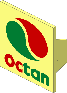 ~Electric Light & Sound Clip-On Plate  2 x  2 with Octan Logo Pattern