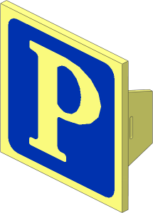 ~Electric Light & Sound Clip-On Plate  2 x  2 with "P" on Blue Background Pattern