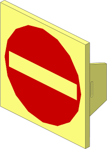 ~Electric Light & Sound Clip-On Plate  2 x  2 with No Entry Pattern