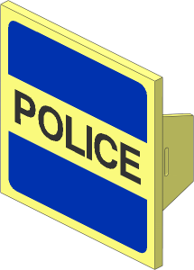 ~Electric Light & Sound Clip-On Plate  2 x  2 with "POLICE" Pattern
