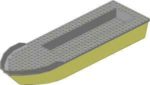 Boat Hull Floating 40 x 12 with Light Bluish Grey Deck Pattern