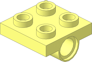 Plate  2 x  2 with Hole and Split Underside Ribs