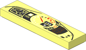 Tile  1 x  4 with Ferrari Daytona Dashboard Pattern