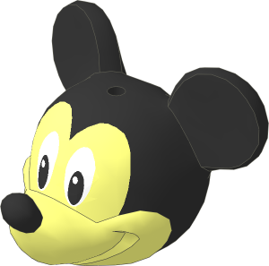 Minifig Head Mouse with Black Ears, Nose and Skull and Eyes with Black Pupil with White Highlight Pattern