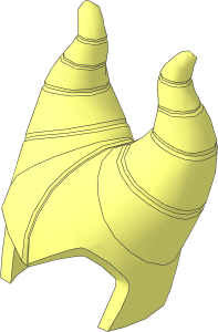 Minifig Headdress with Widow's Peak and Two Large Curved Segmented Horns
