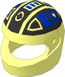 ~Minifig Helmet Standard with Blue and Silver Spyrius Pattern (Obsolete)