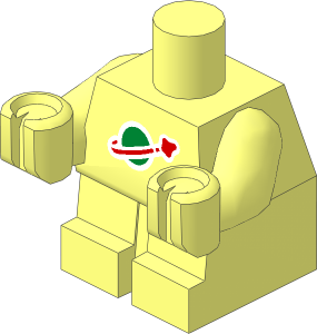 Minifig Baby Body with Classic Space Logo Pattern