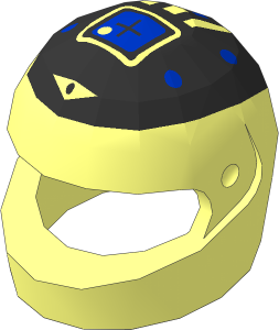 ~Minifig Helmet Standard with Black, Blue and Silver Unitron Pattern (Obsolete)