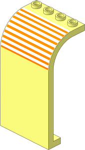Panel  3 x  4 x  6 with Curved Top with White Stripes Sticker
