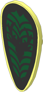 Minifig Shield Ovoid with Stag Head Pattern