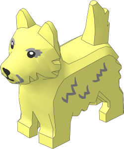 Animal Dog Terrier with Black Eyes and Nose and Light Bluish Grey Fur Lines Pattern