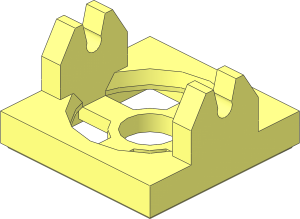 Magnet Holder Tile  2 x  2 with Tall Arms and Shallow Notch