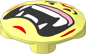 Dish  2 x  2 without Rim with Gorilla Mouth with Teeth and Fangs Pattern