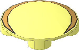 Dish  2 x  2 without Rim with Dark Tan Crescent Pattern
