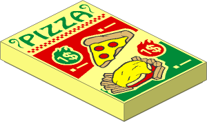 Tile  2 x  3 with $1 Pizza and $1 Fries Advertising Pattern