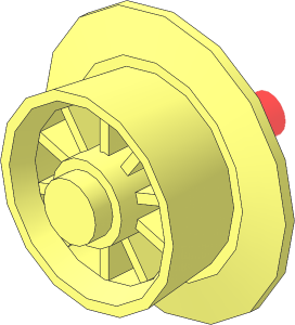 Train Wheel Spoked with Conical Rim with Stub Axle