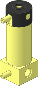 Technic Pneumatic Cylinder  2 x  2 x  5 with 2 Ports and Cap