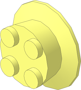 ~Train Wheel 4 Studs with Conical Rim