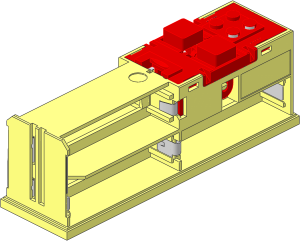 Electric 9V Battery Box  4 x 14 x  4 Bottom with Red Buttons Complete