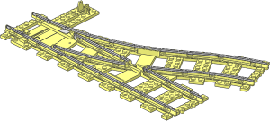 ~Train Track  9V Switch Left - Plastic Part with Underside Cover Plate and Metal Elements