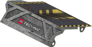 Cardboard Ramp 16 x 14 with Yellow Curbs and Chevrons Pattern (Formed)