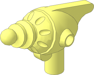 Minifig Gun with Round Heat Diffusers, Fin and Spherical Emitter