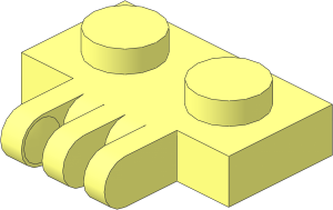 Hinge Plate  1 x  2 with 3 Fingers On Side