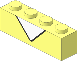 Brick  1 x  4 with White Triangle and Black Line Pattern
