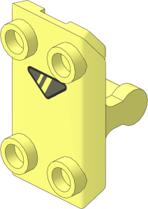 Minifig Shield Rectangular  2 x  3 with Bent and Chamfered Sides and Four Studs with Triangular Viewfinder Pattern